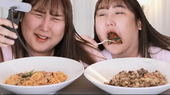 베이컨 로제파스타&불고기볶음밥 (feat.오이소박이) [muckbang/eatingsound]