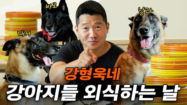 대형견 3마리 끌고 외식하러 나온 강형욱 *숨 쉬면서 먹어 얘들아...