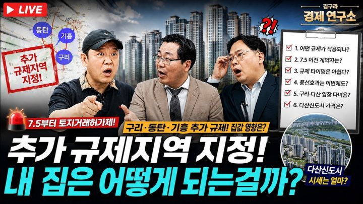 🏠 토허제 추가 지정, 내 집값은 어떻게 되나? [🏘️ 김구라 경제연구소 EP.106 - 부동산 라이브]