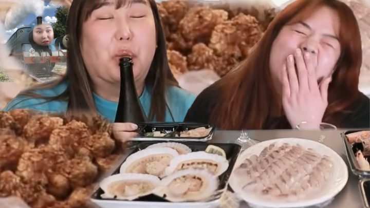 이것은 먹방인가 재롱잔치인가.. with 재현매니저 우럭회/가리비회/노랑통닭 먹방[muckbang/eatingshow]