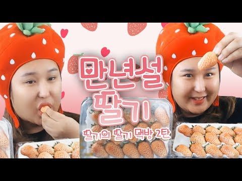 하얀색딸기? 만년설딸기 먹방MUKBANG