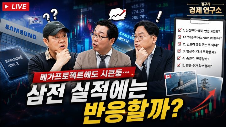 📈 '3대 메가'에도 안 움직인 증시, 삼전 실적에는 반응할까? [🏘️ 김구라 경제연구소 EP.106 - 주식 라이브]
